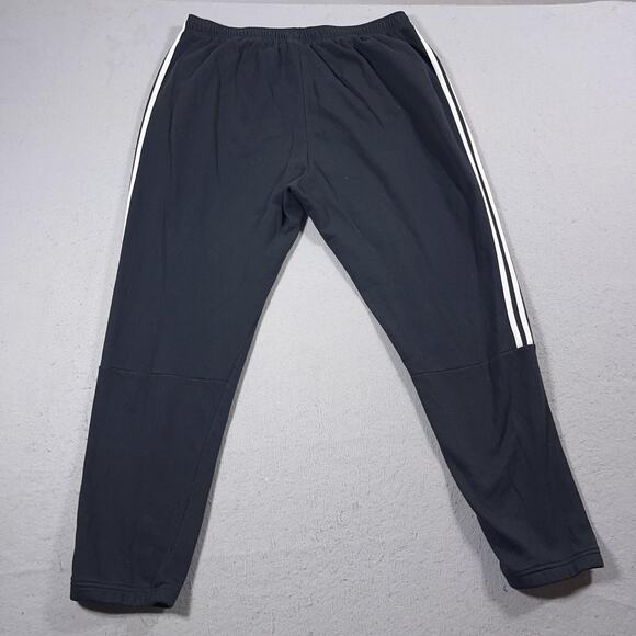 Adidas Pants Mens 2XL Black Three Stripe Athletic Joggers Spell Out Logo Track - Picture 8 of 10
